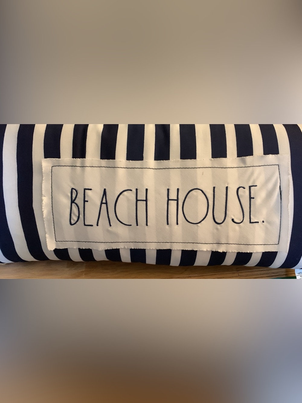 Beach House Navy and White Striped Decorative pillow- Rae Dunn